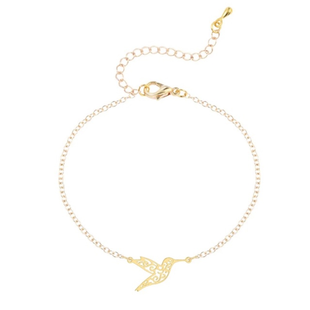 NEW!💙💎CHARMING💛GOLDEN HUMMINGBIRD💛BRACELET💎💙 - Picture 6 of 8